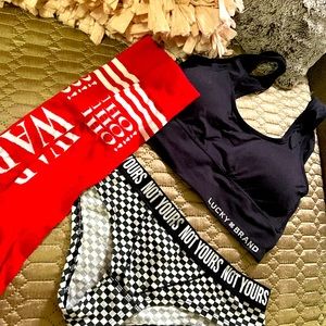 Checkered Panties, Sports Bra, ans Wap Knee High Socks